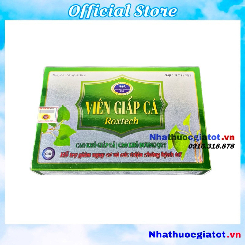 Viên Giấp Cá HD EXTRA Hỗ Trợ Giảm Trĩ, Táo Bón - Hộp 30 viên