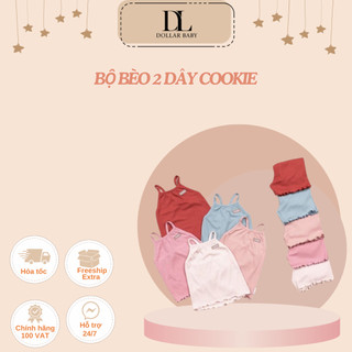 Bộ bèo 2 dây cookie màu sắc xinh xắn cho bé gái