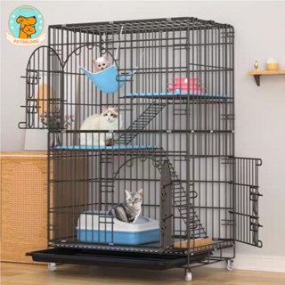 🐱Petorldog🐶 Chuồng mèo gấp gọn BIGSIZE Lồng mèo có bánh xe chuồng chó chuồng mèo giá rẻ Tặng khay Chuồng cao 4 tầng