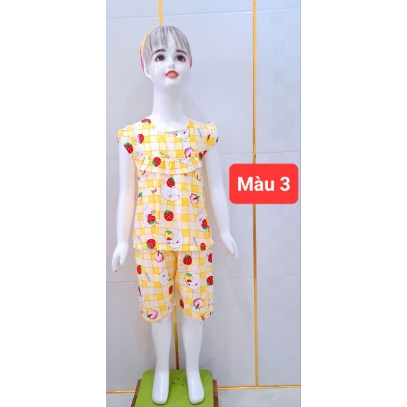 Đồ bộ tole lanh bé gái quần lửng tay cánh tiên mặc nhà mát mẻ Kim Cương GCT1