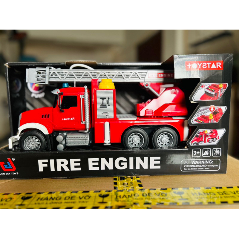 Đồ chơi ô tô, xe cứu hỏa TOYSTAR mô hình cao cấp cỡ lớn phun được nước thật có cầu thang rút cứu hộ