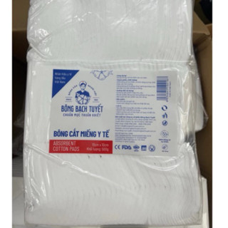 Bông Gòn cắt miếng Sẵn 1kg Vệ Sinh cho bé 7x7, 10 x 10 - Chính hãng Bông Bạch Tuyết