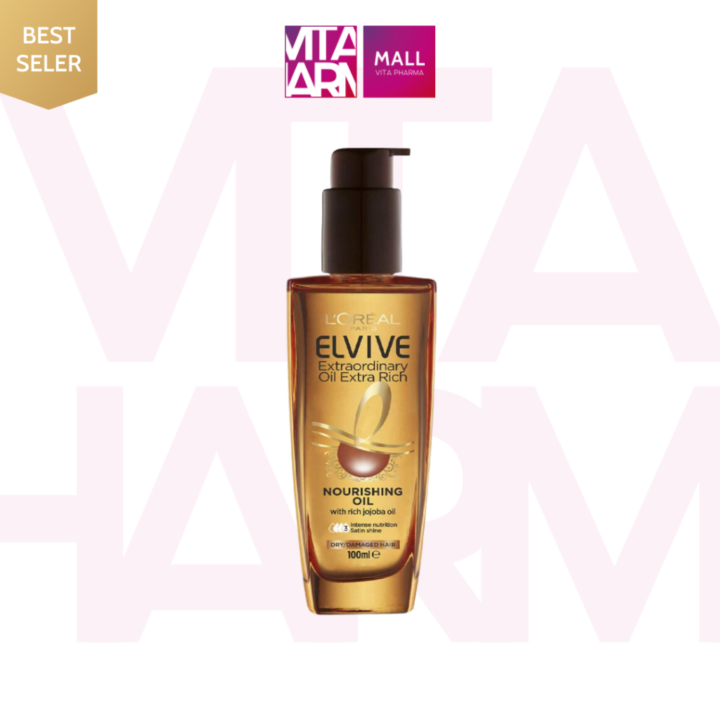 Tinh dầu dưỡng tóc Jojoba Oil Loreal Elvive Extraordinary Oil Extra Rich cho tóc khô xơ, hư tổn 100m