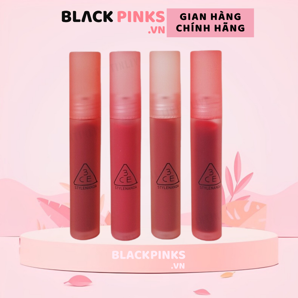 Son kem lì 3CE Casual Affair - Hoa hồng khô/Play Off - Đỏ cổ điển/Sepia - Đỏ gạch đậm/Laydown - hồng