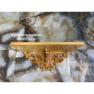 Kệ bàn thờ thiên chúa 60x30cm bằng gỗ pơ mu, bàn thờ công giáo treo tường, kệ gỗ mini