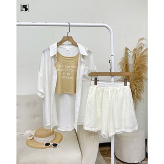 Set bộ gồm áo sơ mi, áo ba lỗ up today, quần short Twenty.5 -  5950