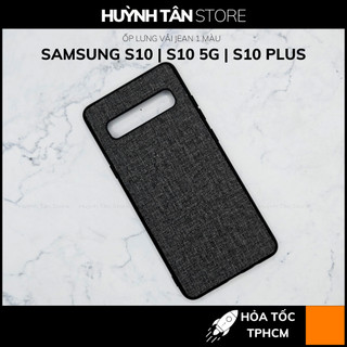 Ốp lưng Samsung Galaxy S10 5G Hàn, S10, S10 Plus vân vải Jean gắn được giá đỡ điện thoại (Full Màu)