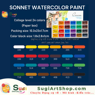 [ TÂM TÂM ] Màu nước sonnet 24 màu, Water color sonnet set 24