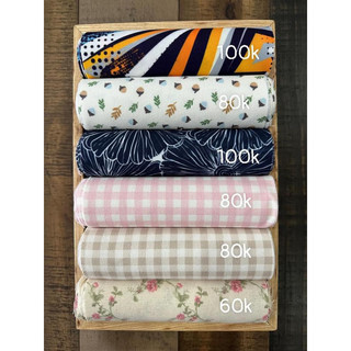 Vải canvas caro nâu may túi tote