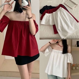 @Lianstore - Áo trễ vai trơn Wgwe