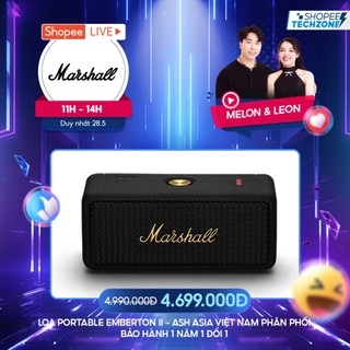 Loa Marshall Bluetooth EMBERTON II Portable - Pin lên đến 30h - Bảo Hành Chính Hãng 1 Đổi 1 Trong 1 Năm