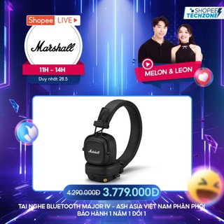 Tai Nghe Marshall Bluetooth MAJOR IV - Pin lên đến 80 giờ - Bảo Hành Chính Hãng 1 Đổi 1 Trong 1 Năm