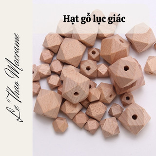 Hạt gỗ đa giác nhiều size - phụ kiện handmade, nguyên liệu macrame Diy Mô Hình