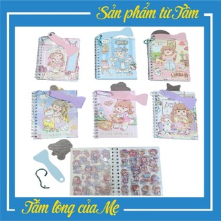 Đồ Chơi Sticker Dán  Dạng Sổ Lò Xo Sticker Làm Móc Khoá