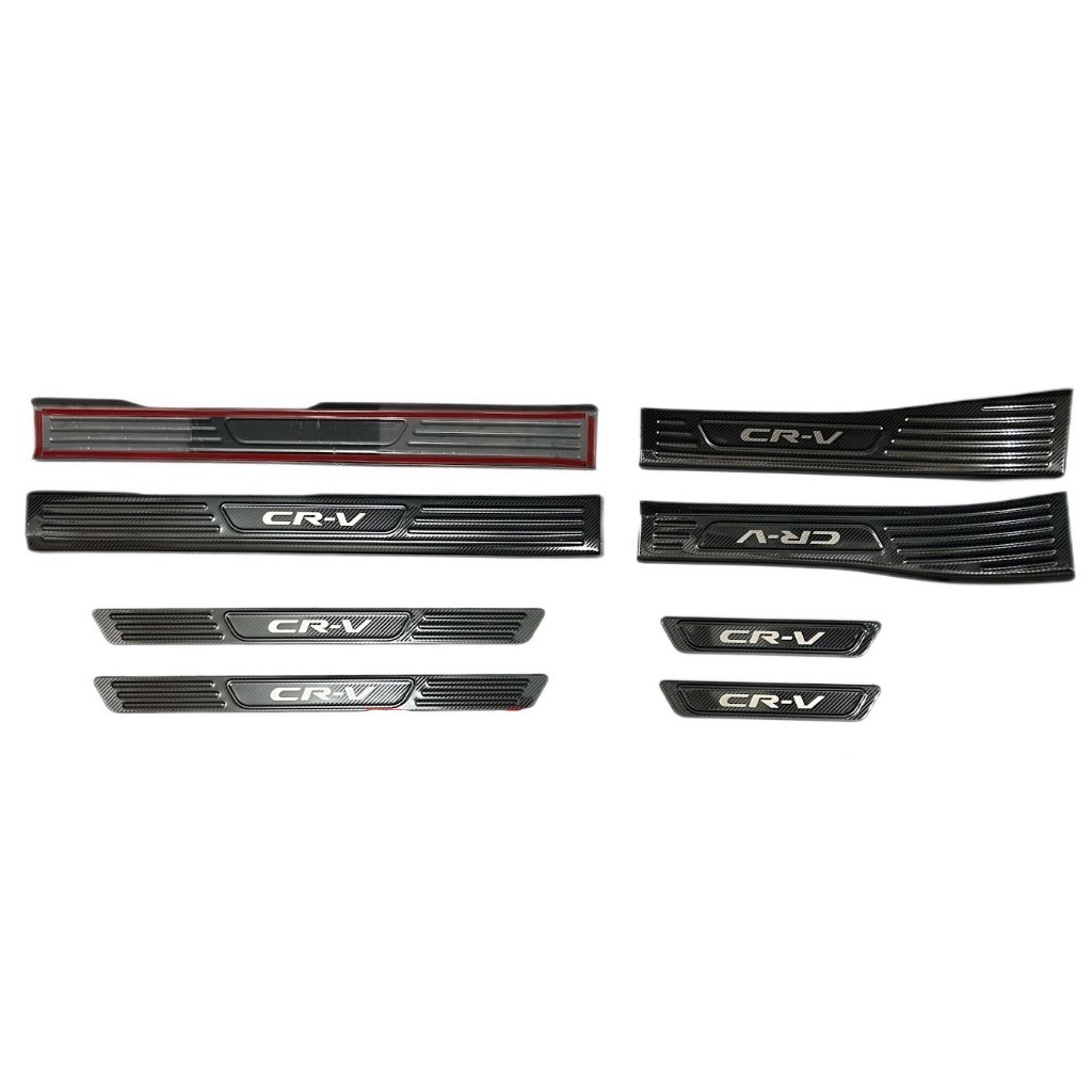 Bộ Ốp Bậc Cửa Trong Ngoài Honda CRV 2023-2024+ Mẫu Vân Cacbon - Ốp Bảo Vệ Bậc Cửa CRV 2023/2024+