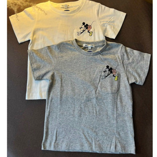 Áo Thun Bé Trai Gái Trơn Basic Có Túi Logo Mickey Cho Bé Từ 2 Đến 7 Tuổi