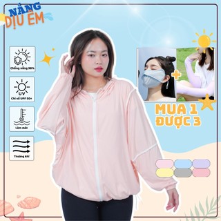Áo chống nắng có viền thun lạnh chống tia cực tím UPF 50+ chống tia UV freesize