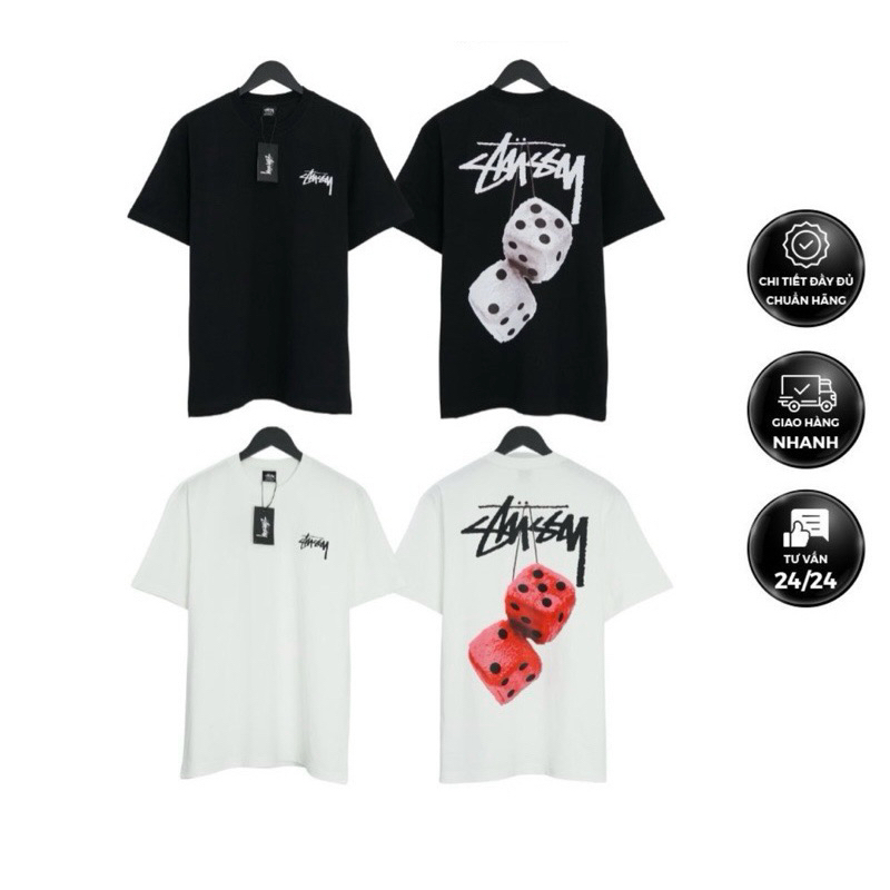 Áo Stussy Xúc Xắc Fuzzy Dice - Chất 100%cotton mịn dày 250GSM nặng trên 300gram