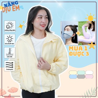 Áo khoác chống nắng vải xốp 2 lớp chống tia UV UPF 50+ áo gió unisex thời trang
