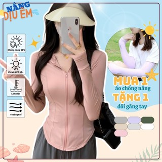 Áo khoác chống nắng lụa băng mát lạnh chống tia cực tím UPF 50+ slimfit ôm body siêu co dãn tôn dáng