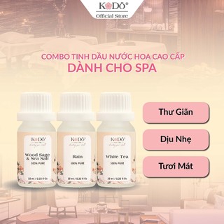 Combo 3 chai tinh dầu nước hoa kodo dành cho spa hương tươi mát, dịu nhẹ, thư giãn - chai 10mlx3