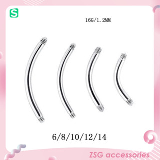   Set 3 chiếc  Thân khuyên tai   môi   chân mày cơ bản 16G thay thế khi bị chờn zen màu Bạc dài 6mm   8mm   10mm   12mm 