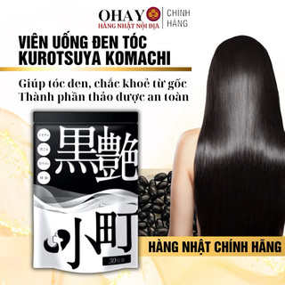 <HÀNG CHÍNH HÃNG>Viên uống đen tóc, giảm và ngừa tình trạng bạc tóc sớm Kurotsuya Komachi Nhật Bản nội địa - 60 viên
