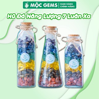 Hũ Đá Thanh Tẩy 7 Màu - 7 Luân Xa Mộc Gems, Dùng Trang Trí Thanh Tẩy Năng Lượng, Hỗ Trợ Reiki Thiền Định