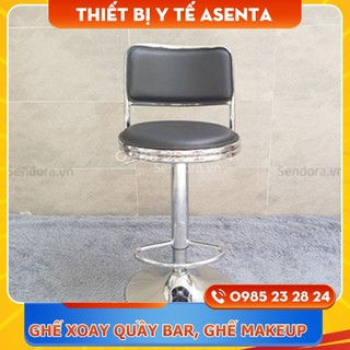 Ghế xoay quầy bar, quầy lễ tân, Ghế makeup có tựa chân sắt HMBS-7060