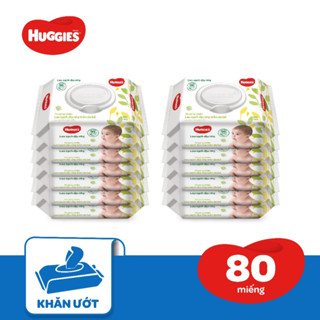  Combo 10 gói khăn giấy ướt Huggies không mùi loại 80 miếng gói 