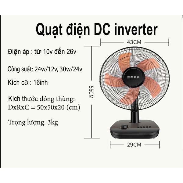 Quạt 12V Không Chổi Than BLDC – Siêu Êm, Tiết Kiệm Điện, Dùng Bình Acquy hoặc Cắm 220V