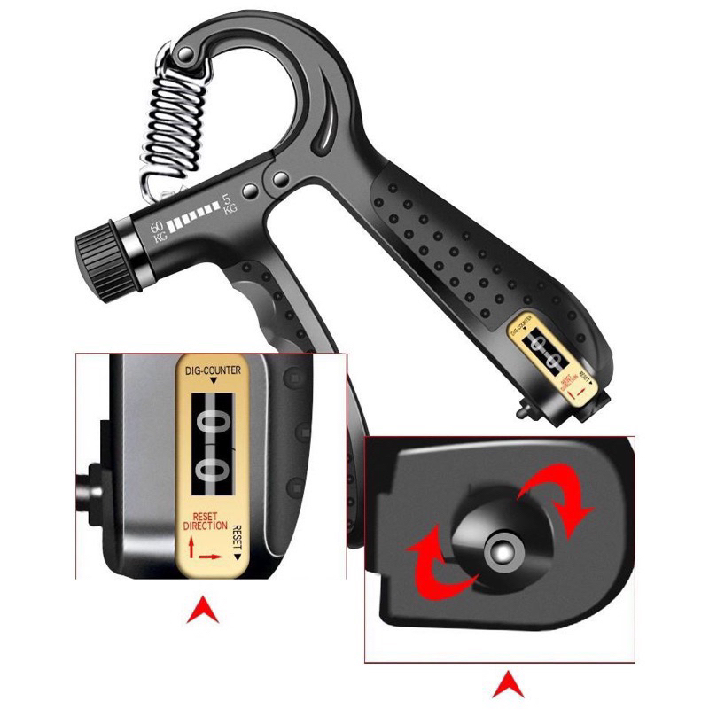 Kìm bóp tay, luyện tập cơ tay, kìm tập gym tại nhà lò xo ganh tạ 5-60kg