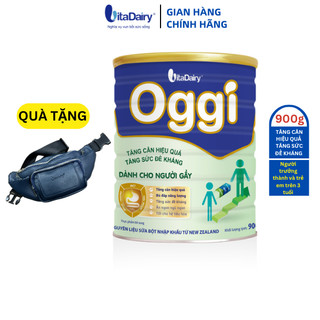 [MUA 2 LON TẶNG TÚI ĐEO CHÉO CAO CẤP] Sữa bột OGGI 900g cho người gầy tăng cân, ăn ngon ngủ ngon - VitaDairy