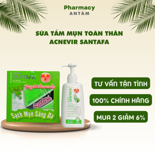 Sữa tắm giảm mụn lưng, viêm nang lông, mụn ngực Acniver Santafa thành phần tự nhiên, làm sạch da, giảm thâm chai 210ml