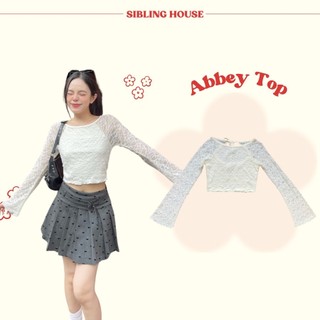  Áo kiểu nữ croptop tay dài điểm nhấn khoét lưng thắt nơ đằng sau Abbey Top - Sibling House