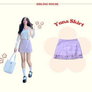  Chân váy nữ ngắn form chữ A điểm nhấn phối bèo dễ thương Yuna Skirt  - Sibling House