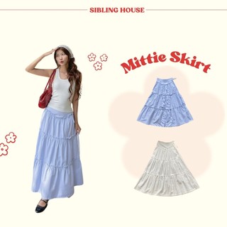  Chân váy nữ dáng dài form suông thiết kế xếp tầng bèo nhún thắt nơ bên hông Mittie Skirt - Sibling House