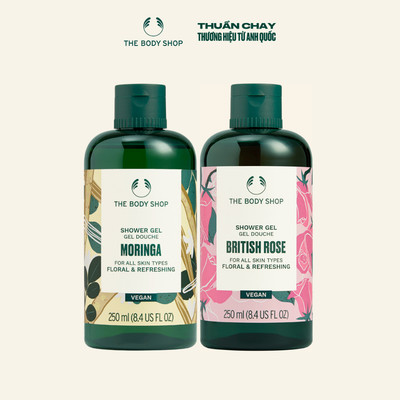 Combo 2 Sữa Tắm Thiên Nhiên Shower Gel Moringa & British Rose 250ml The Body Shop