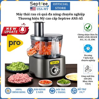 Máy thái rau củ quả đa năng chuyên nghiệp Septree ANS-A5 - Năng suất 300kg/giờ - Hàng Nhập Khẩu (BH 12 THÁNG)