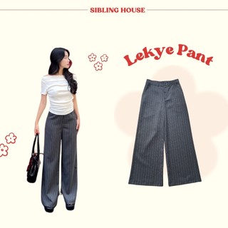  Quần dài nữ form suông ống rộng thiết kế kẻ sọc hack dáng có túi Lekye Pants - Sibling House