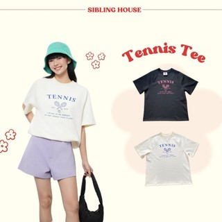  Mẫu mới 2024 Áo thun nữ form rộng tay ngắn cổ tròn in hình Tennis Tee - Sibling House
