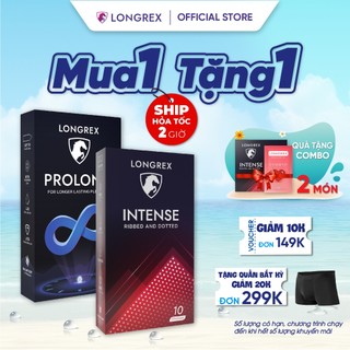 Bao cao su Longrex kéo dài thời gian,siêu mỏng, bcs gân gai combo 2 hộp