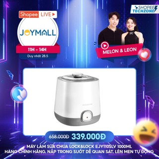 Máy làm sữa chua Lock&Lock EJY110SLV 1lít- Hàng chính hãng nắp trong suốt dễ quan sát  - JoyMall