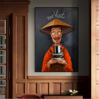 Tranh treo tường, chủ đề Coffee, Vintage, chất liệu Canvas decor quán coffee, trang trí nhà cửa