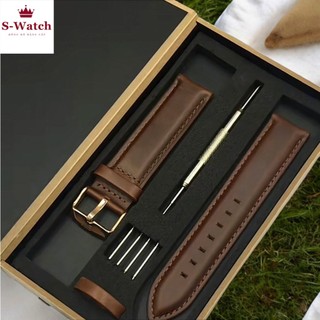 Dây đồng hồ da nam nữ khóa bạc đủ size dw chính hãng