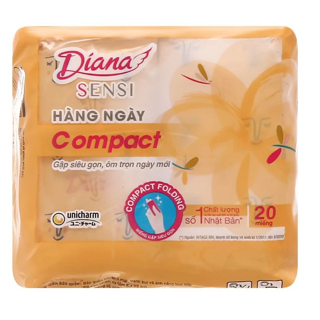 Băng vệ sinh Diana Sensi Compact hàng ngày 20 miếng