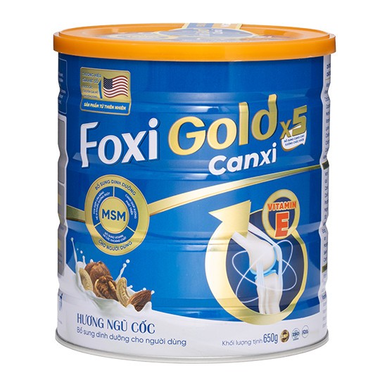 Vỏ lon sữa Foxi gold canxi x5