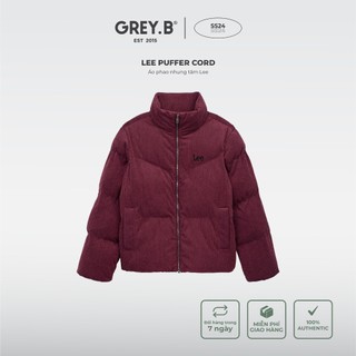 Áo khoác phao nhung tăm lee puffer cord jacket greyb unisex phong cách hàn quốc