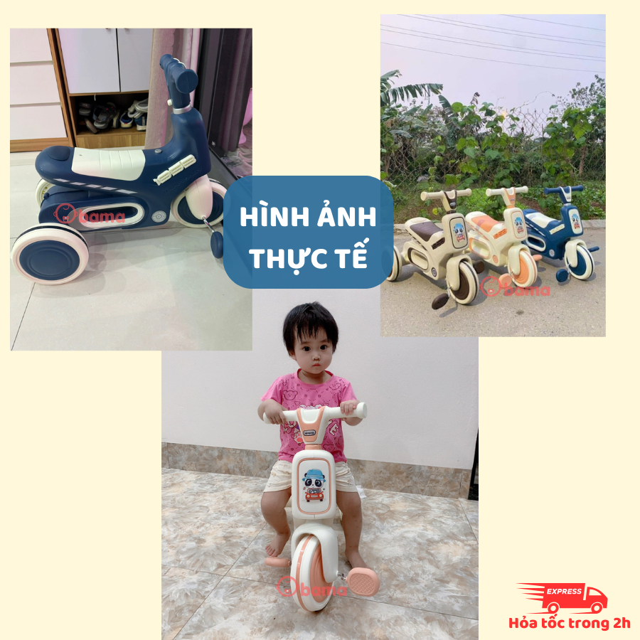 Xe chòi chân 4 bánh cân bằng cho bé, có nhạc có đèn cho bé từ 1-5 tuổi, Obama Baby