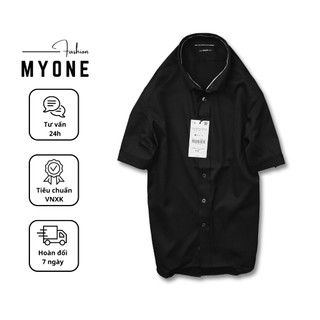 Áo sơ mi Ngắn tay nam vải Cotton pha Poly dáng Slimfi 5 màu, Sơ mi cộc tay Trơn chất Co giãn Thấm hút tốt Myone